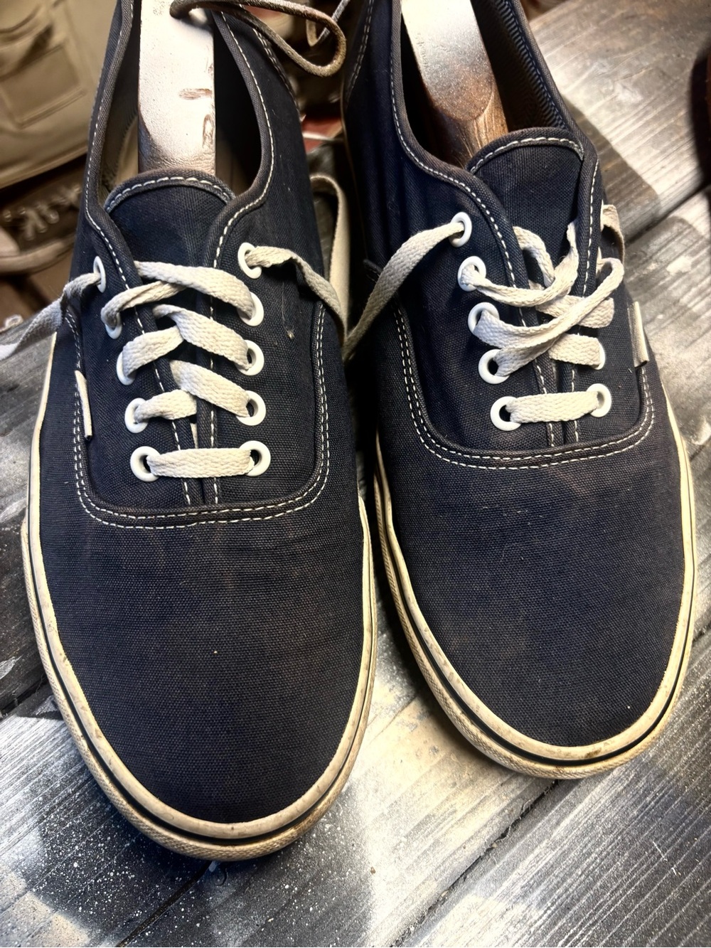 Vans navy blue canvas sneakers  Men 12 good condition